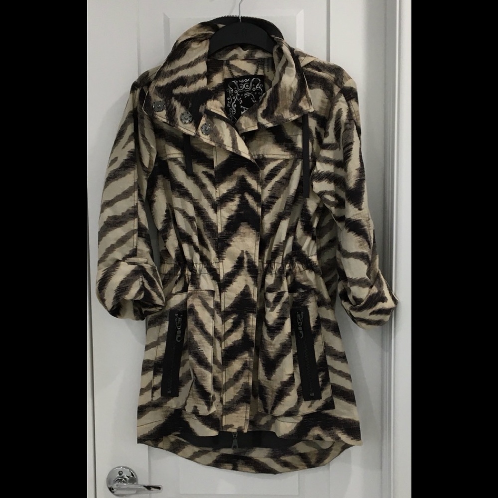 ANORAK Hooded Print Jacket, Size XS